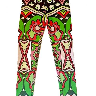 Abeille Creations Size S Leggings Art Fashion Statement Bold Colors Fun