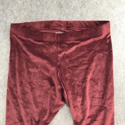 Old Navy Leggings Womens Size XXL Plus Maroon Plush Fitted Skinny Fit Stretch