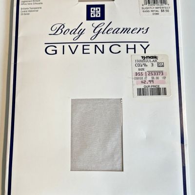 Givenchy Body Gleamers Pantyhose Control Top Hosiery Size C Color Grey New