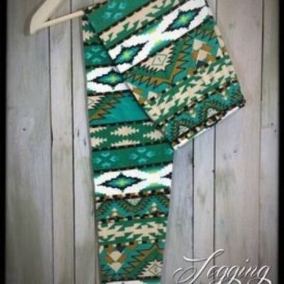 Legging Army Leggings Green Tribal Print Buttery Soft Comfy Plus Size 14-20