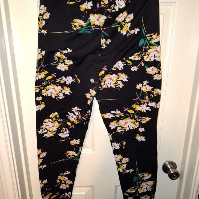 Win-win Women's Plus Size Floral Stretchy Fleece Leggings Size l-XXL