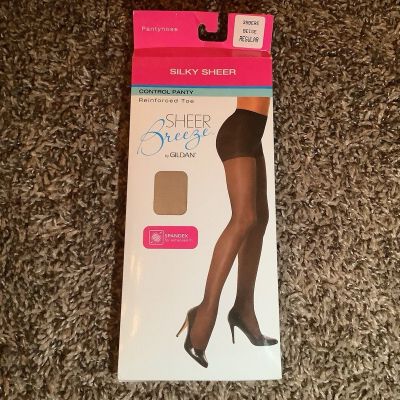 Sheer Breeze by Gildan silky sheer pantyhose, color beige, size: Regular