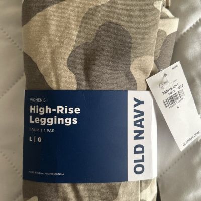 NWT Old Navy Women's High Rise Jersey Leggings Pants Green Camo