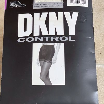 Vintage DKNY Control Silky Opaque Ultimate Toner Pantyhose Porcelain Tall  F54