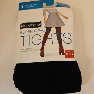 No Nonsense Women's Super Opaque Control Tights XL Black Size XXL Pants NWT