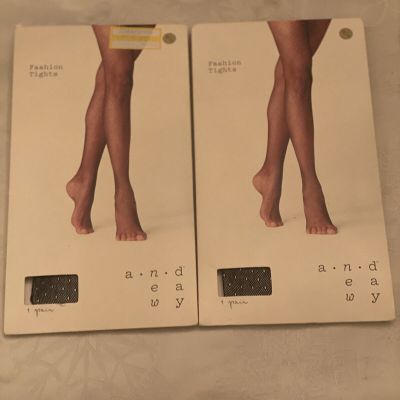 BEAUTIFUL SEXY WOMEN FASHION TIGHTS LOT 2 BLACK COLOR -SIZE M/L BRAND ~A NEW DAY