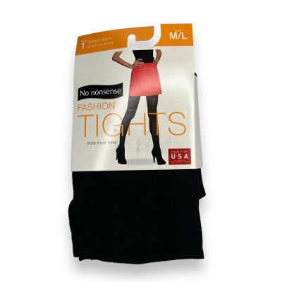 No Nonsense Plaid Tights Fashion Tights Black Womens Size M/L 1 Pair Pack