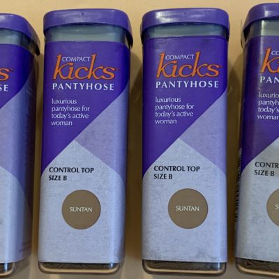 Compact Kicks Luxurious Pantyhose  (Suntan) CONTROL TOP  (Size B) Tube. VTG