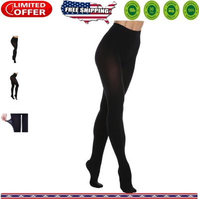 Premium Women's 80 Denier Tights - Stretchable & Soft Microfiber, Totally Black