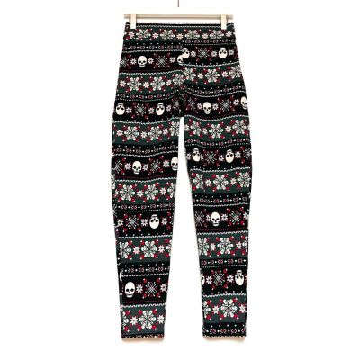 Torrid Signature Leggings Christmas Skull Fair Isle Plus SZ 2X WhimsiGoth Black