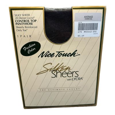 Vintage NOS Sears Nice Touch Silken Sheers With Lycra Size Average Charcoal