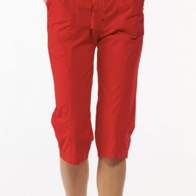 Cato Red Pull On Cotton Blend Capri Pants Plus Size 26-28W