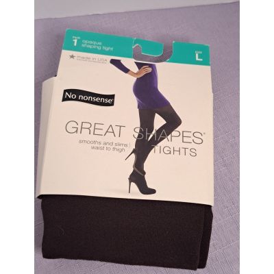 No Nonsense Womens Great Shapes Opaque Shaping Tights Black Size Large