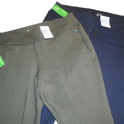 FLX Leggings Urban Commuter Size 3X ~ 2 pair Orig $60 ea ~ Blue & Green