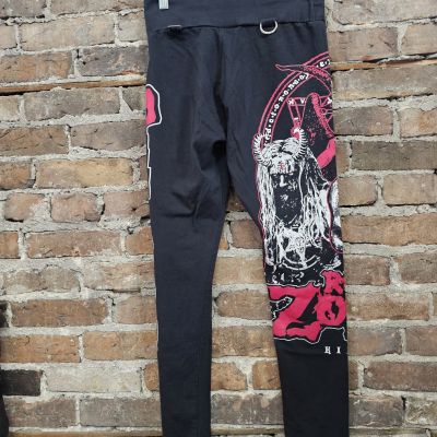 Rob Zombie Killstar Leggings Black and Red (no straps) Use Measurements For Size