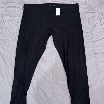 Evans Womens Leggings Black Elastic Waist Pull On Ankle Cropped Size 26