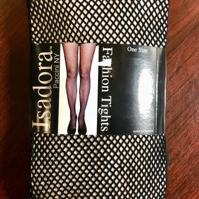 2 x Isadora Paccini NY  Fishnet FASHION  Black Tights- ONE Size