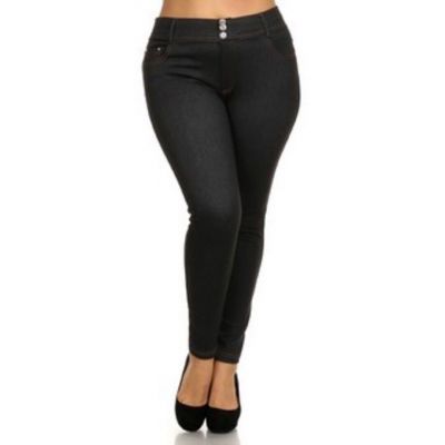 NWT Yelete Black Denim plus size L/XL Jeggings