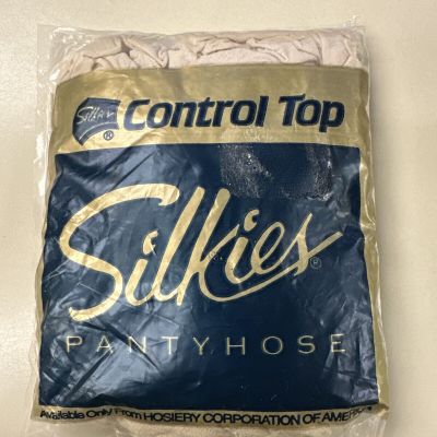 Vintage Silkies Control Top XL Queen Off White 759 Pantyhose Nylons Sealed