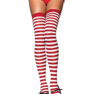 Leg Avenue 6005 Costumes Striped Thigh Hi Red/White