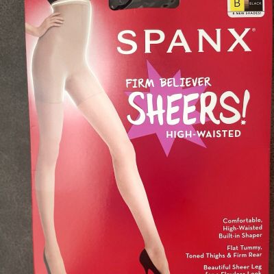 Spanx Firm Believer High- Waisted Size B Color Black Stockings Sheer Tights