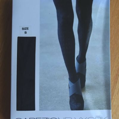 NWT Capezio New York Diamond Texture Tights, Black, B