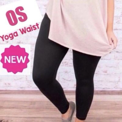 NEW OS Women Solid Black Legging YOGA WAIST (Feel Soft as Lularoe)