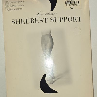 JCPenney Sheer Caress Sheerest Support Pantyhose Off Black 87 Average Controltop