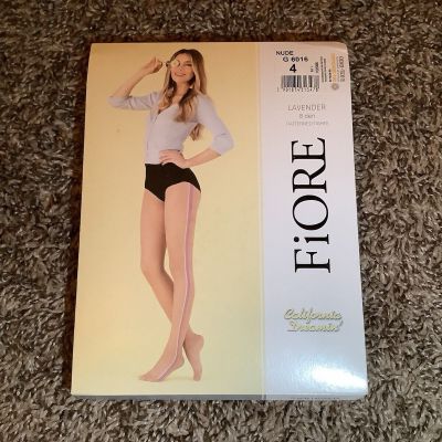 Fiore California Dreamin' lavender patterned tights, 8 denier, color nude, sz: L