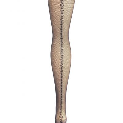 L363 Hanes Black Women's Diamond Backseam Fashion Tights