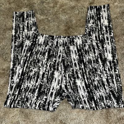 Chances R Women's Leggings Elastic Waist Band Size XL Black & White Print Soft