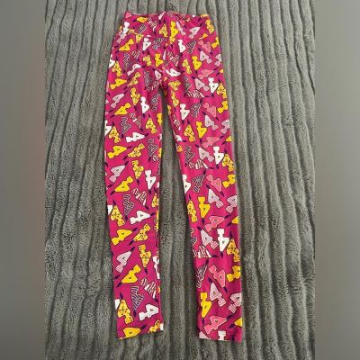 NWOT LuLaRoe One Size OS Leggings 4th Birthday Limited Release Pink Candle