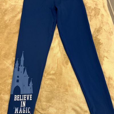 Disney Tinkerbell Believe In Magic Leggings Blue Sz M. Disneyland Disneyworld