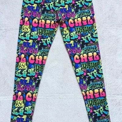 Hip-Hop Design Women's Leggings, ONE-SIZE Bright, Halloween, Chill, Phat, NWT!