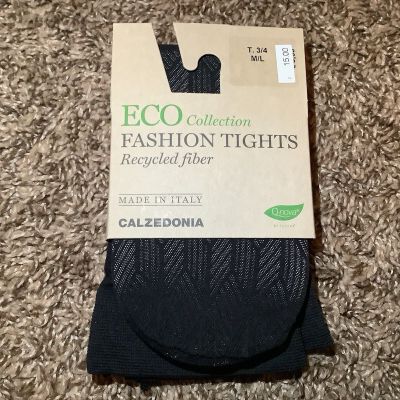 Calzedonia ECO collection fashion cubi tights, color nero, size: M/L