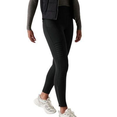 Athleta Sz S Delancey Moto Tight Black Gym Work Out Athleisure