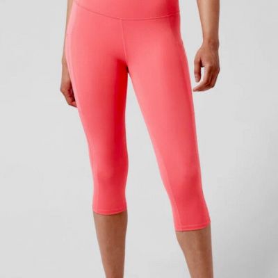 Athleta NWT M Stash Cropped Leggings Coral Petal Medium NEW Bright Pink Ultimate