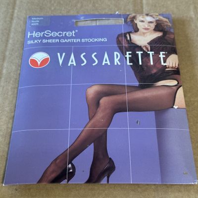 Vintage Vassarette Silky Sheer Garter Stocking 4025 Size Medium - NUDE