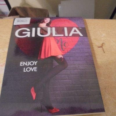 Giulia Enjoy Love Stretch Tights - Black with Love Emblem - Poly/Spandex - Small