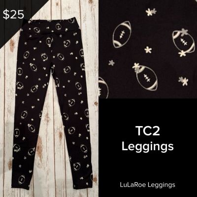 LuLaRoe NEW For The Win Collection Leggings TC2 Sizes 18+ Sports Football