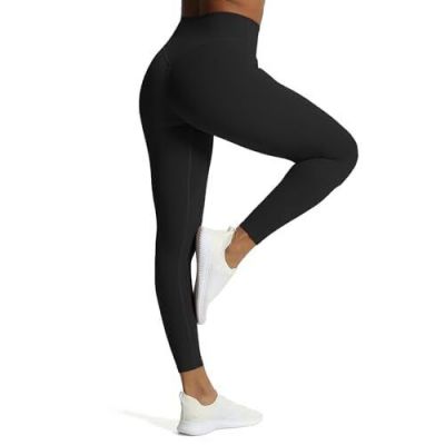 High Waisted Workout Leggings for Women Tummy Control Buttery Soft Small Black