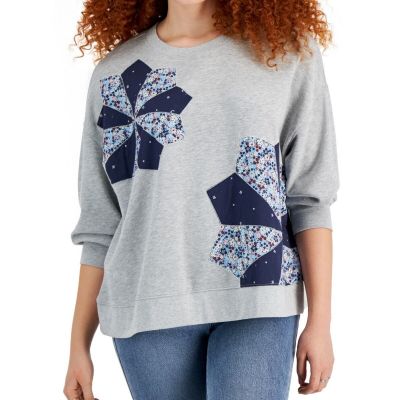 Style & Co Patchwork Sweatshirt L