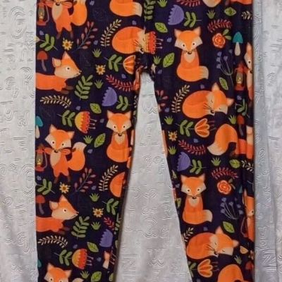 Womens Fox leggings wide band Plus size fits 14-22