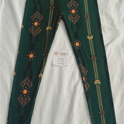 LuLaRoe BRAND NEW OS ONE SIZE Leggings Multi-Color Green Orange Yellow Print