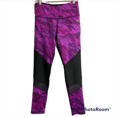 NWT RBX Medium Workout Leggings Black Mesh & Pink Purple NWT CR6138