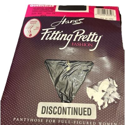 Hanes Fitting Pretty Fashion Pantyhose Sz 2X Celestial Accent RghtAnkleApplique