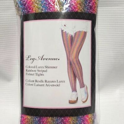 Rainbow Fishnet Tights Brand New Lurex pantyhose EDC, Rave, Party, Pride