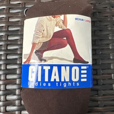 Vintage 90s Gitano Hosiery - Brown Tights Medium /Large Brown