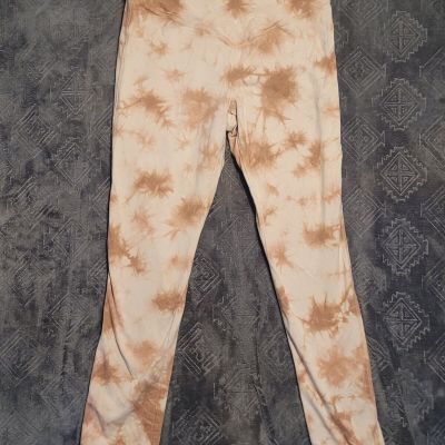 PINK - Victoria's Secret Beige Tie?Dye High Waist V Crossover Leggings XL Pants