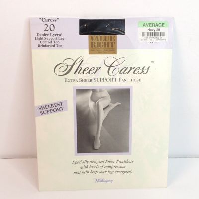 Worthington Sheer Caress Pantyhose Navy Blue Size AVERAGE Extra Sheer Support